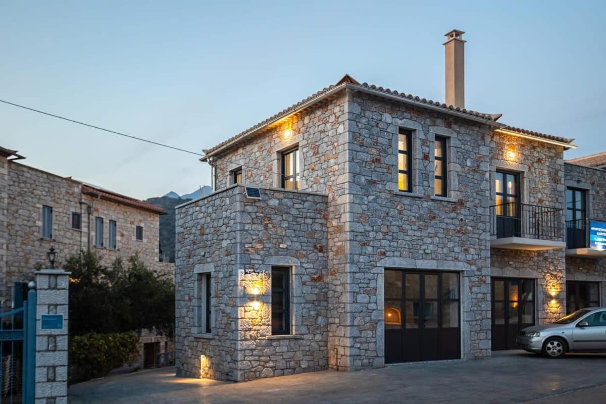 Mani Stone Built Home A Breath Away To The Sea Stoúpa Exteriör bild
